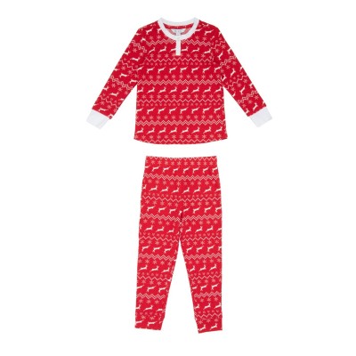 пижама,бебешки,облекла,детски,пижами,miso,girls,fairisle,waffle,pyjama,set,red
