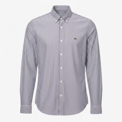 lacoste,regular,fit,striped,cotton,shirt,white,navy