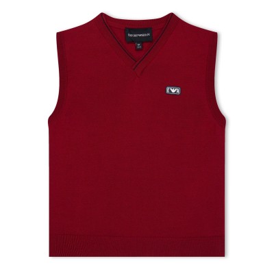 детски,плетен,елек,детски,облекла,emporio,armani,sleeveless,jumper,infants,ruby,red