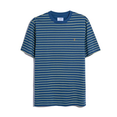 тениска,облекла,на,разпродажба,мъжки,тениски,farah,oakland,stripe,t,shirt,blue