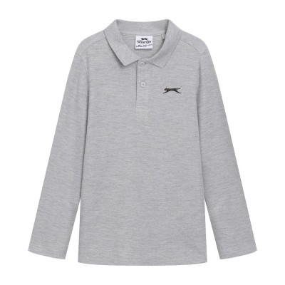 дрехи,за,училище,детски,блузи,с,яка,slazenger,l,s,plain,polo,jn53,grey,marl