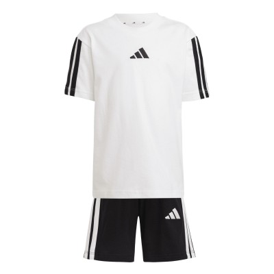 детски,комплект,детски,къси,панталони,adidas,3,stripe,essentials,tee,set,infants,white,black