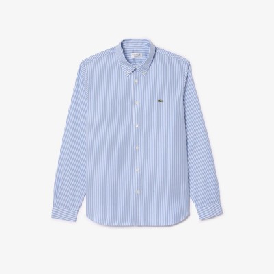 lacoste,regular,fit,striped,cotton,shirt,white