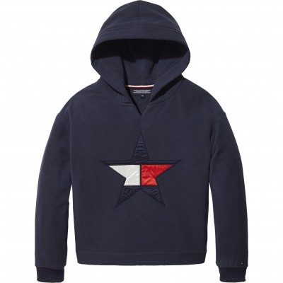 суичър,tommy,hilfiger,girls,tommy,hilfiger,polar,fleece,hoodie,navy