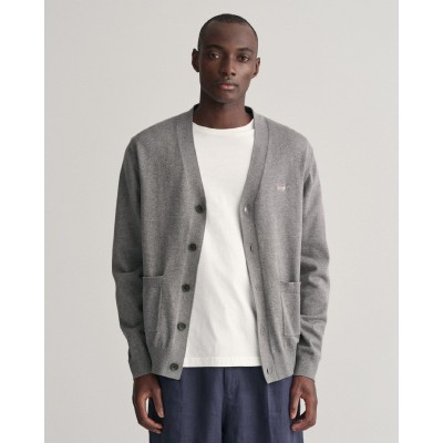 gant,classic,cotton,v,neck,cardigan,grey