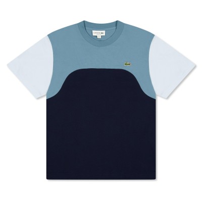 тениска,мъжки,тениски,lacoste,cotton,jersey,colour,block,t,shirt,navy