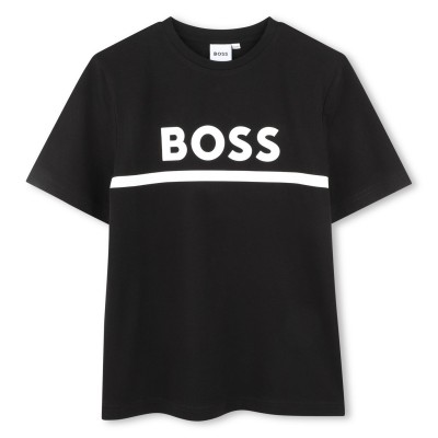 детска,тениска,детски,тениски,boss,large,logo,t,shirt,infants,black,09b