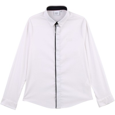 детски,3/4,панталони,boss,kids,slim,fit,long,sleeved,shirt,white