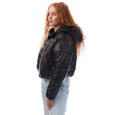 яке,дамски,якета,и,палта,dkny,crosswalk,print,cropped,hooded,jacket,black