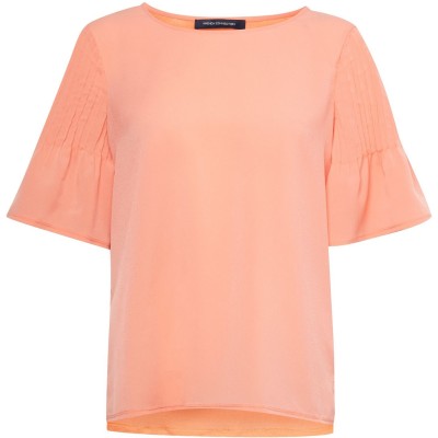 тениска,дамски,чорапогащи,и,клинове,french,connection,classic,crepe,pintuck,shoulder,t,shirt,orange
