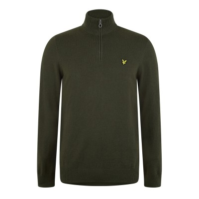 пуловер,облекла,на,разпродажба,мъжки,пуловери,lyle,and,scott,quarter,zip,jumper,olive,w485