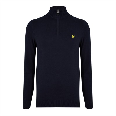 пуловер,мъжки,летен,каталог,мъжки,пуловери,lyle,and,scott,lyle,quarter,zip,jumper,sn42,dk,navy,z271