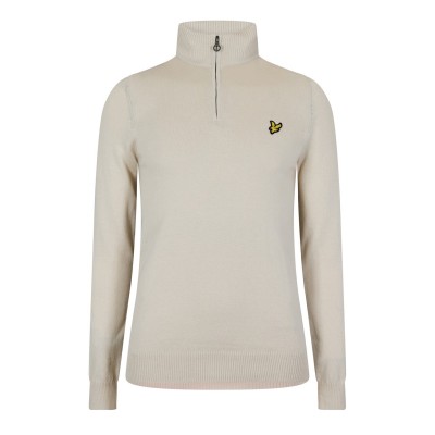 пуловер,облекла,на,разпродажба,мъжки,пуловери,lyle,and,scott,quarter,zip,jumper,taupe,w370