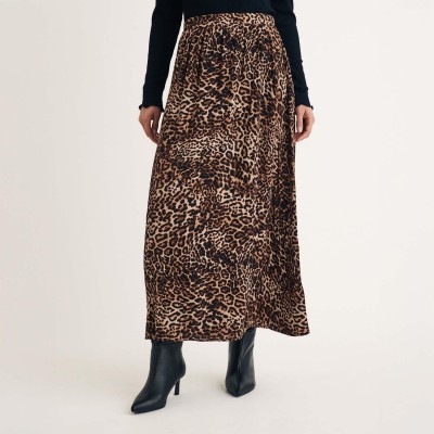 пола,nobodys,child,leopard,print,maxi,skirt,brown