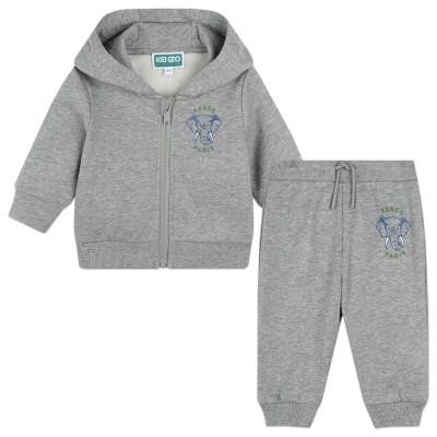 детски,комплект,детски,3/4,панталони,kenzo,logo,tracksuit,set,infants,grey,a29