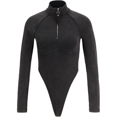 дамски,топове,hugo,x,bella,poarch,zip,neck,bodysuit,black
