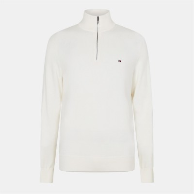 блуза,мъжки,пуловери,tommy,hilfiger,half,zip,sweater,white,ybi