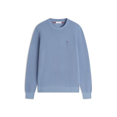 пуловер,мъжки,пуловери,tommy,hilfiger,men,s,ribbed,crew,neck,jumper,brisk,blue