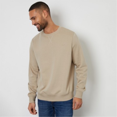 блуза,мъжки,блузи,threadbare,cotton,blend,satsuma,crew,neck,sweatshirt,stone