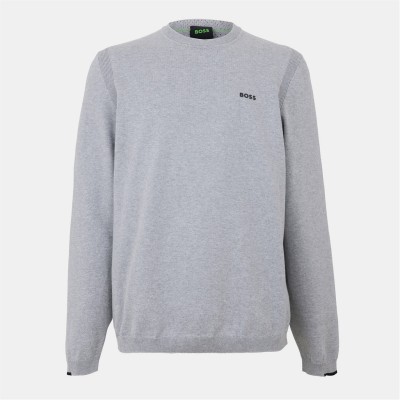 пуловер,мъжки,пуловери,boss,logo,crewneck,jumper,pastel,grey