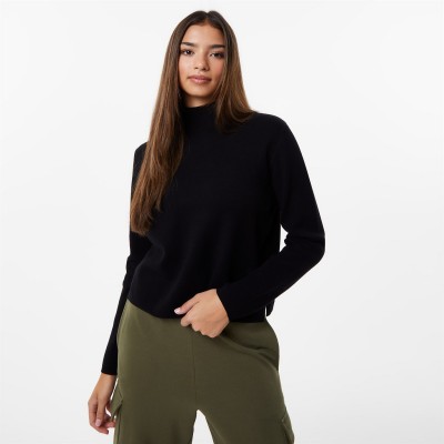 пуловер,дамски,плетени,дрехи,дамски,облекла,размер,jack,wills,mock,neck,jumper,black
