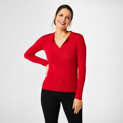 дамски,плетени,дрехи,biba,biba,collar,ribbed,top,tango,red