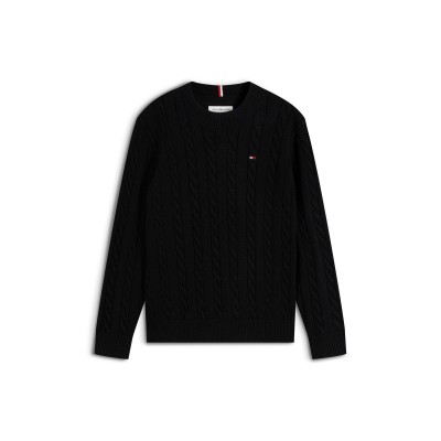пуловер,tommy,hilfiger,kids,cable,knit,jumper,black,bds