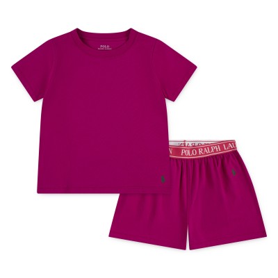 пижама,polo,ralph,lauren,kids,short,sleeve,pyjama,set,preppy,pink,afx
