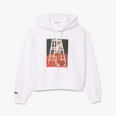 суичър,lacoste,oversized,print,hoodie,white