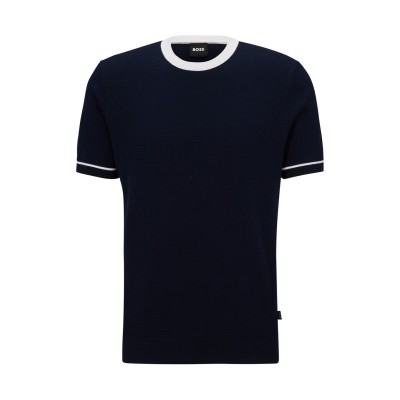 тениска,мъжки,пуловери,boss,grosso,knitted,t,shirt,dark,blue