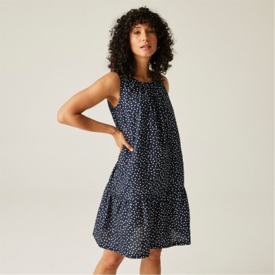 рокля,дамски,поли,и,рокли,regatta,women's,trisa,smock,dress,navy,white,micro,dot