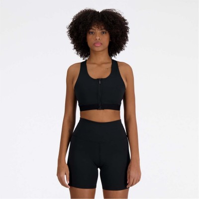 разпродажба,new,balance,дамски,тениски,дамски,топове,new,balance,sleek,medium,support,pocket,zip,front,sports,bra,black