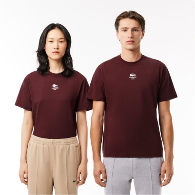 тениска,мъжки,тениски,lacoste,signature,print,cotton,t,shirt,red,maroon