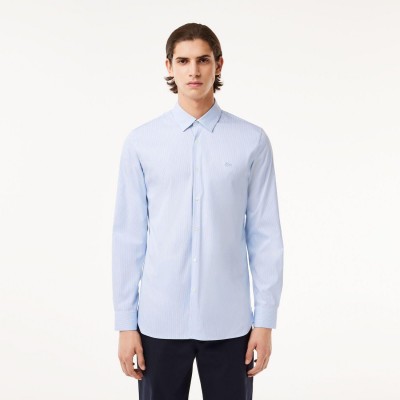 lacoste,slim,fit,striped,stretch,poplin,shirt,light,blue