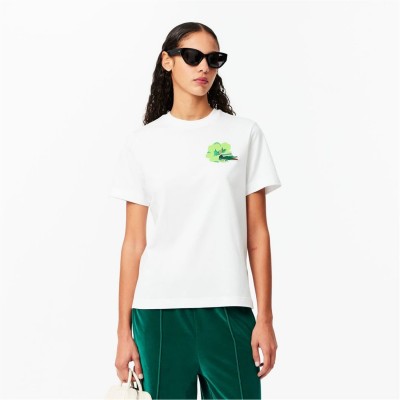 тениска,дамски,топове,lacoste,floral,print,cotton,t,shirt,white