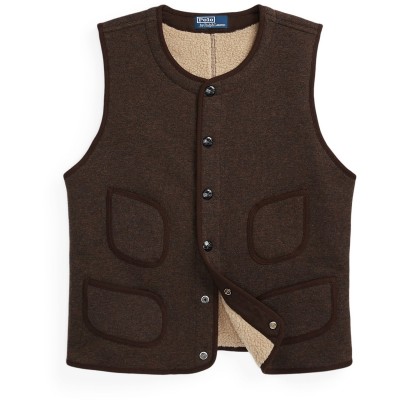 потник,облекла,на,разпродажба,мъжки,пуловери,polo,ralph,lauren,polo,wool,knit,vest,sn05,brown,heather
