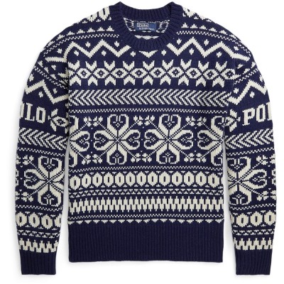 пуловер,облекла,на,разпродажба,мъжки,пуловери,polo,ralph,lauren,fairisle,jumper,bright,navy