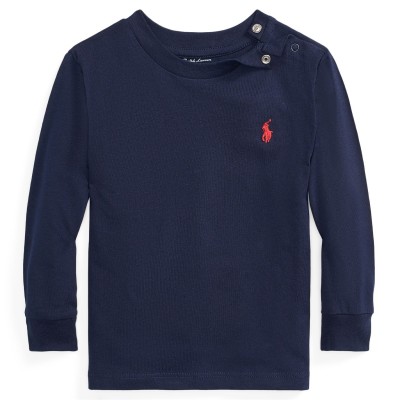 бебешка,тениска,детски,3/4,панталони,polo,ralph,lauren,baby,boys,long,sleeve,t,shirt,cruise,navy