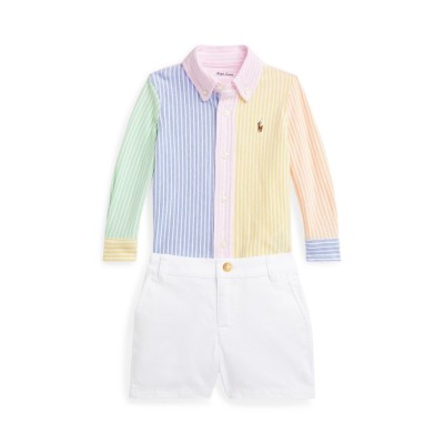 детски,екип,детски,3/4,панталони,polo,ralph,lauren,fun,shirt,and,shorts,set,infants,wicket,yellow