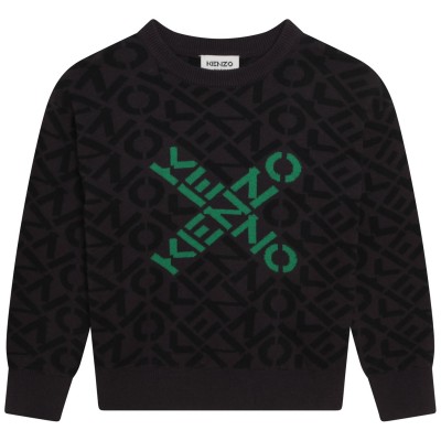 блуза,детски,3/4,панталони,kenzo,kids',cross,logo,crew,sweatshirt,dark,grey