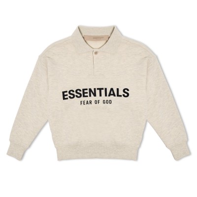 детска,блуза,с,яка,детски,3/4,панталони,fear,of,god,essentials,unisex,kids',long,sleeve,polo,shirt,light,oatmeal