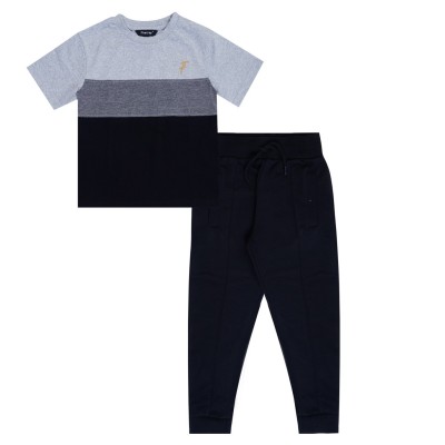 детски,комплект,детски,3/4,панталони,firetrap,panel,2,piece,set,infants,black,grey
