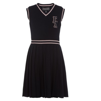 юношеска,рокля,детски,облекла,emporio,armani,vestit,v,neck,dress,juniors,blu,navy