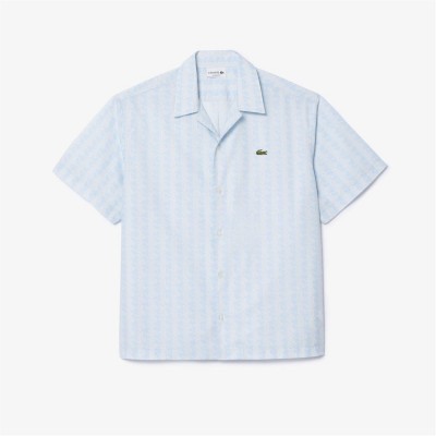 риза,с,къс,ръкав,облекла,на,разпродажба,мъжки,ризи,lacoste,relaxed,fit,short,sleeve,shirt,light,blue