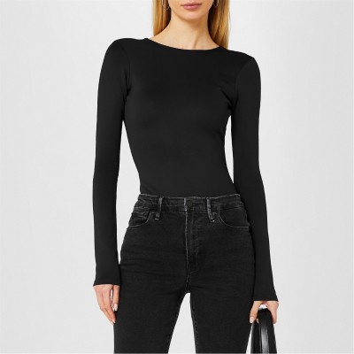 дамски,топове,good,american,women's,scooba,scoop,bodysuit,black,001