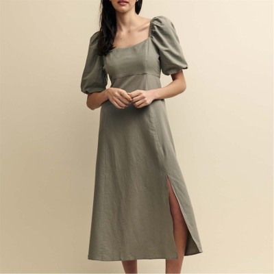 рокля,дамски,чорапогащи,и,клинове,nobodys,child,henri,midi,dress,green