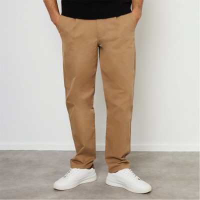 панталони,тип,чино,мъжки,панталони,тип,чино,threadbare,cotton,straight,leg,pleated,chino,trousers,with,st,stone
