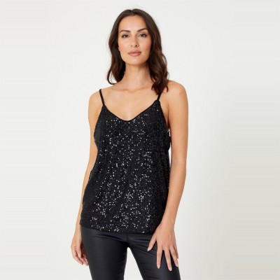 потник,дамски,топове,дамски,потници,be,you,sequin,cami,top,black