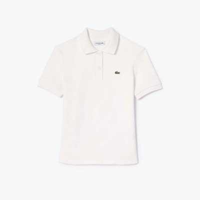 блуза,с,яка,дамски,топове,lacoste,slim,fit,terry,polo,shirt,cream