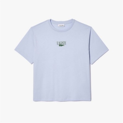 тениска,дамски,топове,lacoste,relaxed,fit,printed,cotton,t,shirt,blue